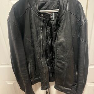 Men's Black Leather Motorcycle Jacket